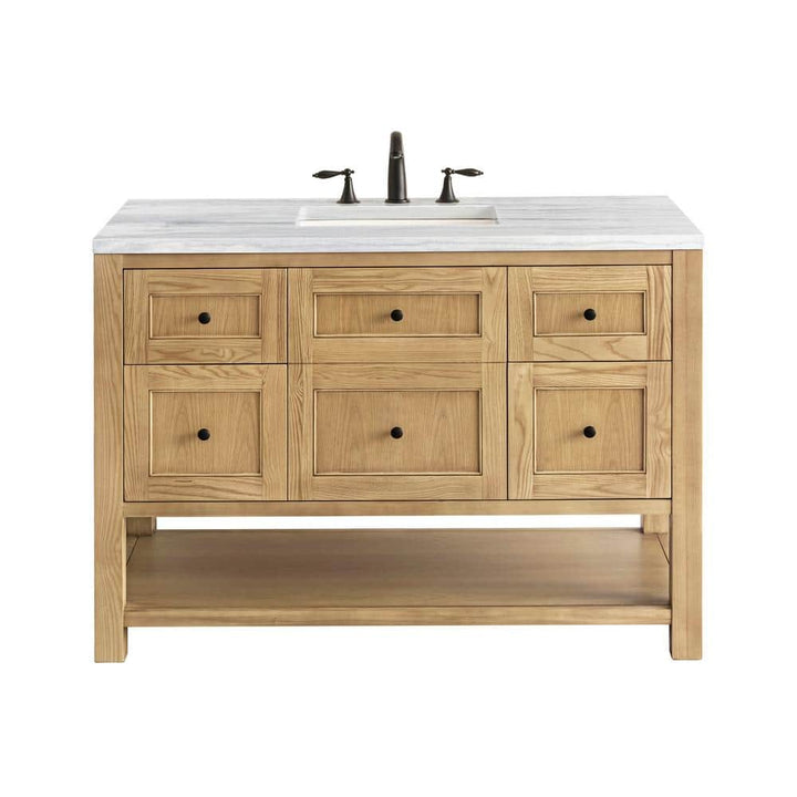 James Martin Vanities Breckenridge 48" Light Oak Bathroom Vanity with Arctic Fall Top