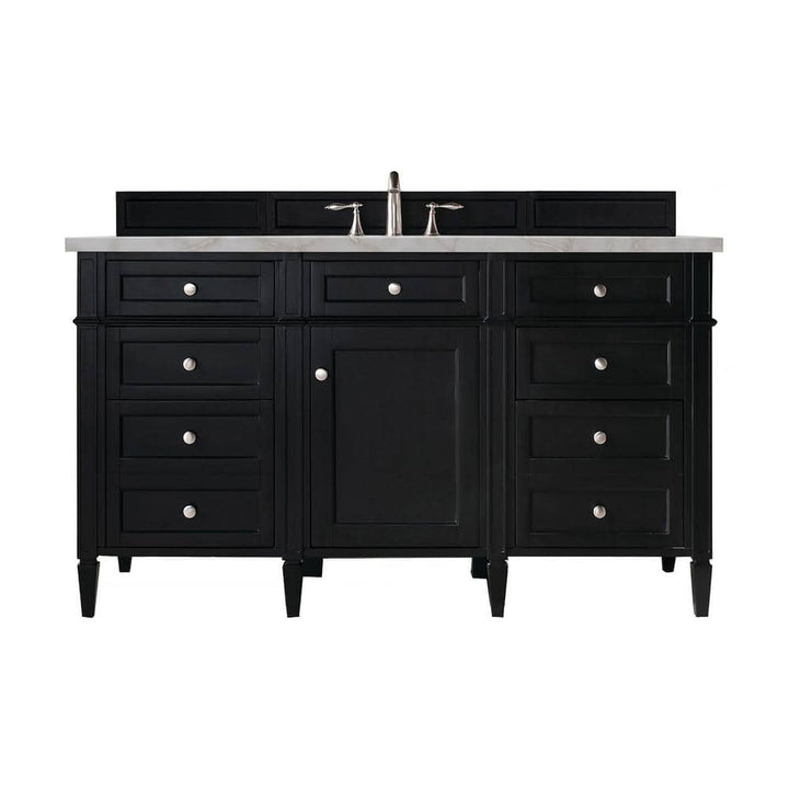 James Martin Vanities Brittany 60" Black Onyx Bathroom Vanity with Quartz Top