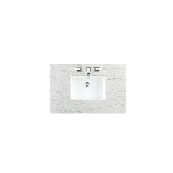 James Martin Vanities 36 in. Quartz Vanity Top with White Basin, Eternal Jasmine Pearl