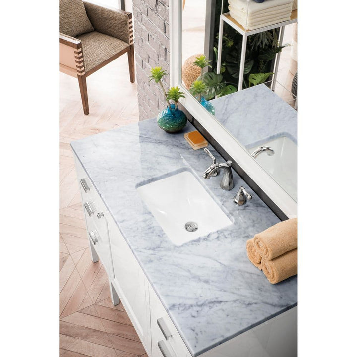 James Martin Vanities Carrara Marble Vanity Top with Porcelain Sink, 36 in.
