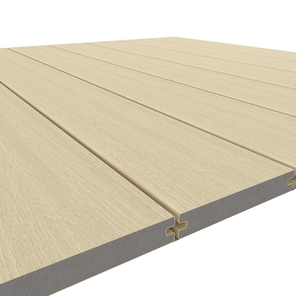 NewTechWood 1 in. x 6 in. x 8 ft. Japanese Cedar Solid with Groove Composite Decking Board, UltraShield Natural Magellan