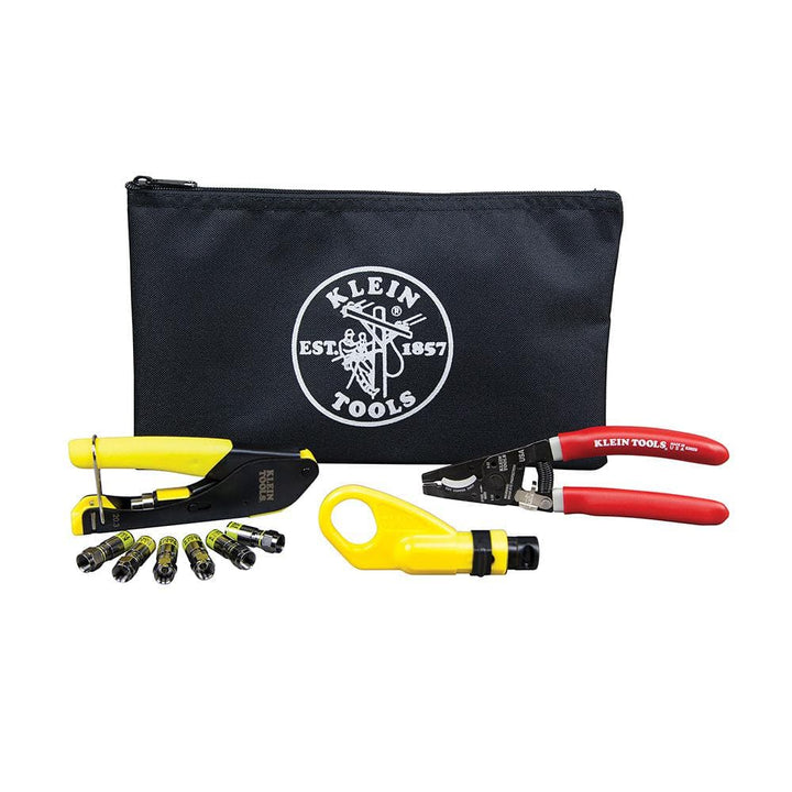Klein Tools Coaxial Cable Installation Kit with Zipper Pouch, Model VDV026-211