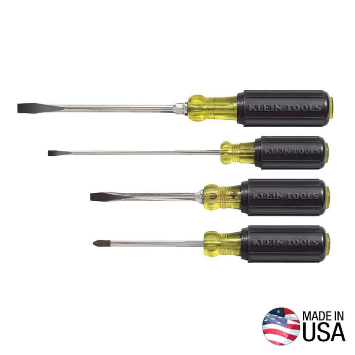Klein Tools 85105 4‑Piece Assorted Screwdriver Set with Cushion‑Grip Handles