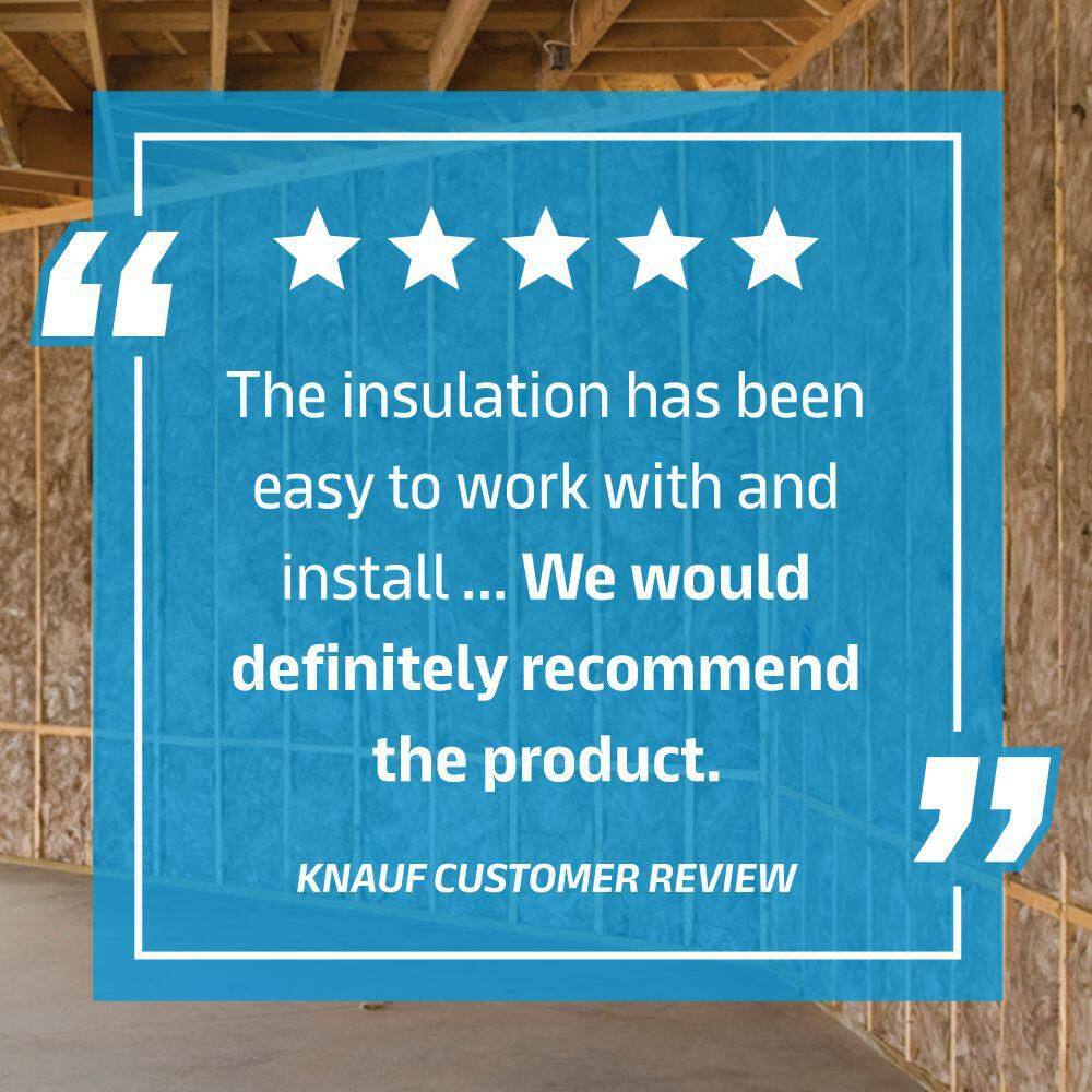Knauf Insulation R-13 EcoBatt Unfaced Fiberglass Insulation Batt, 3.5 in x 24 in x 96 in, 176 sq ft