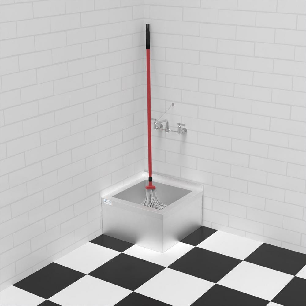 Koolmore Commercial Floor Mop Sink 18-Gauge Stainless Steel with Wall-Mount Clip