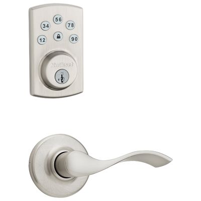 Kwikset Powerbolt2 Venetian Bronze Single Cylinder Electronic Deadbolt with SmartKey Security + Balboa Passage Lever