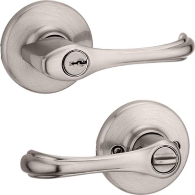 Kwikset Dorian Satin Nickel Entry Lockset, ANSI/BHMA Grade 3, fits 1-3/4 in doors