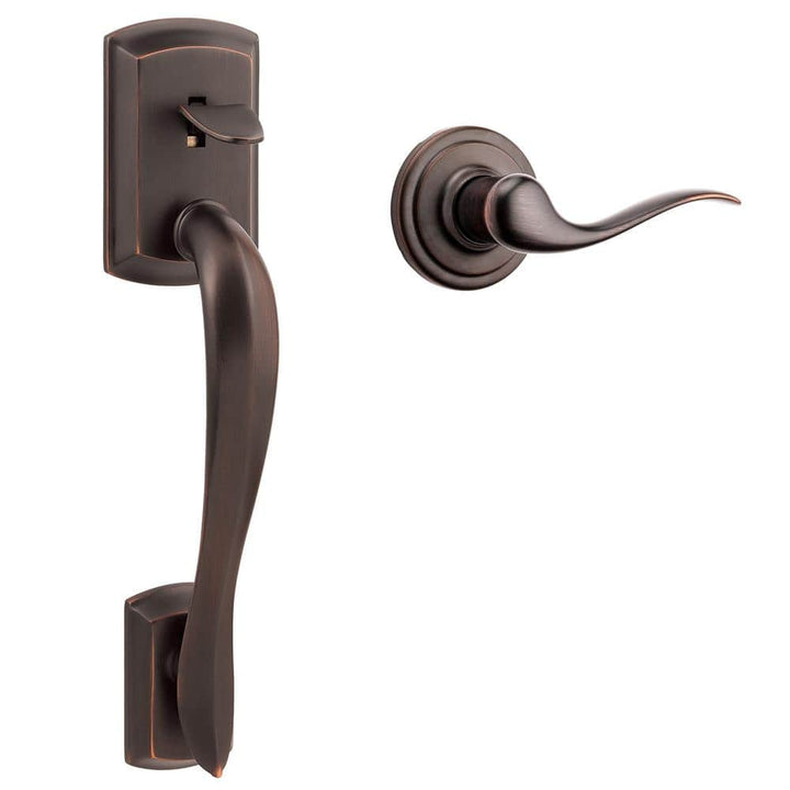 Kwikset Avalon Venetian Bronze Handle Only (No Deadbolt) with Tustin Door Lever, Microban Antimicrobial Technology
