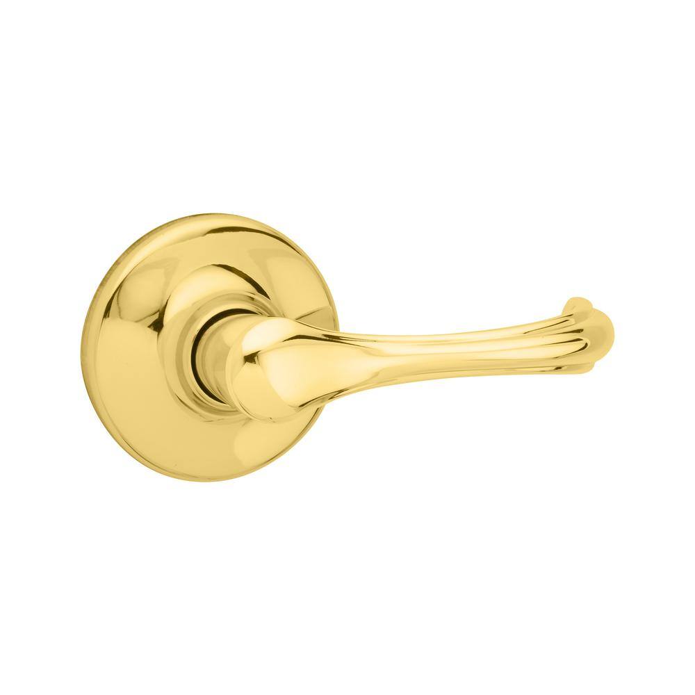 Kwikset Dorian Polished Brass Passage Lever, Right or Left Handed