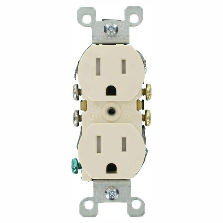 Leviton 15 Amp Tamper-Resistant Duplex Outlet, Light Almond (10-Pack)