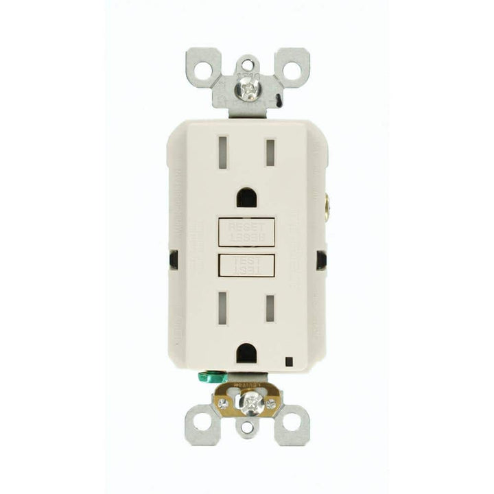 Leviton 15 Amp 125-Volt SmartlockPro SmarTest Tamper-Resistant GFCI Duplex Outlet, Light Almond (GFTR1-KT)