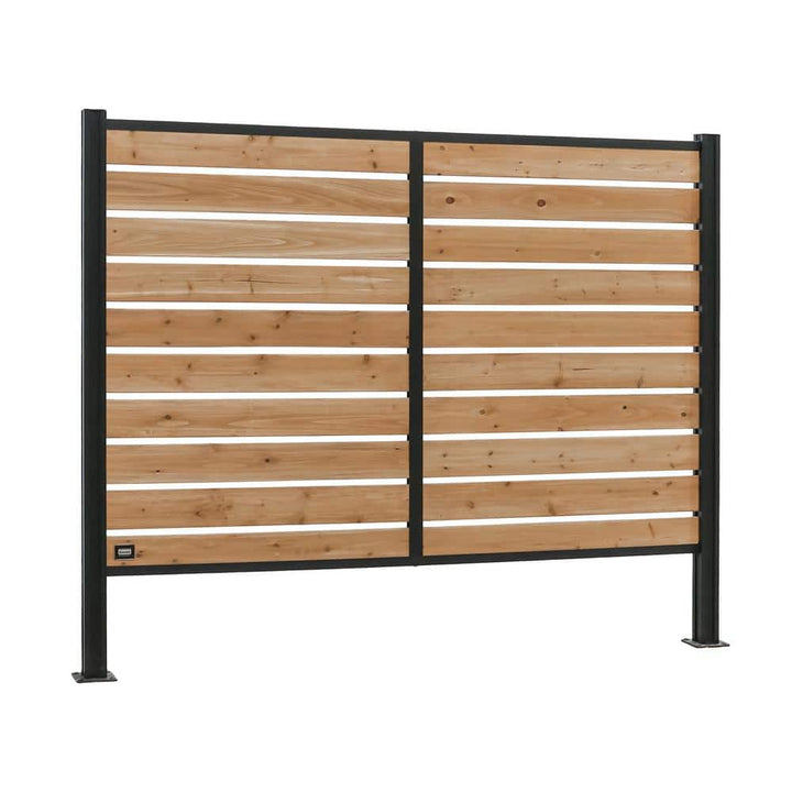 Backyard Discovery 6 ft. x 8 ft. Cedar Wood Outdoor Privacy Wall with Aluminum Posts