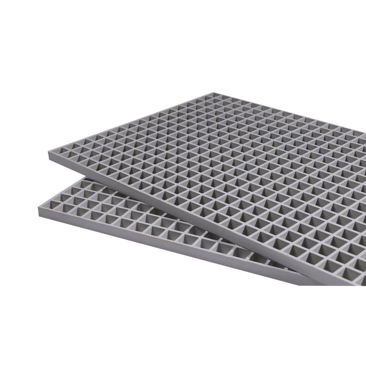 Wellco 2 ft. x 4 ft. x 1 in. Fiberglass Molded Grating, 1.5 in. x 1.5 in. x 1 in., Resin Paver,Gray