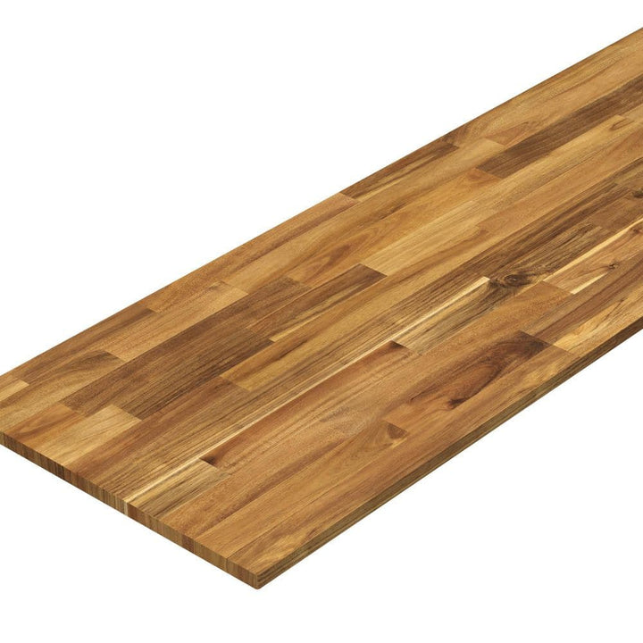 Interbuild 6 ft. L x 25.5 in. D, Acacia Butcher Block Standard Countertop in Light Oak with Square Edge