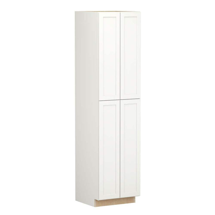 SIMPLY WOODMARK PRO Shaker Full Overlay 24 in. W x 24 in. D x 96 in. H Plywood Assembled Utility Kitchen Cabinet in Linen White