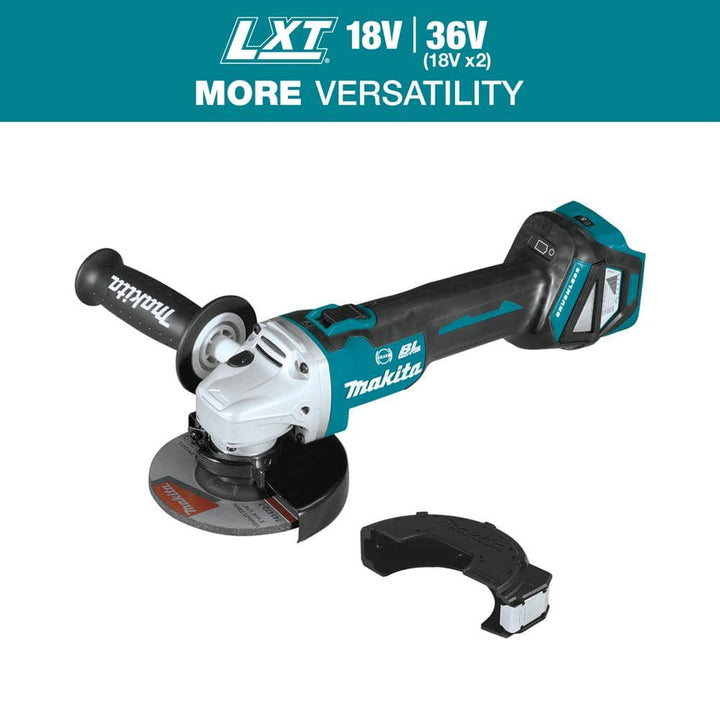 Makita 18V LXT Brushless 4-1/2 in./5 in. Cordless Cut-Off/Angle Grinder with Electric Brake, Tool Only (XAG16Z)