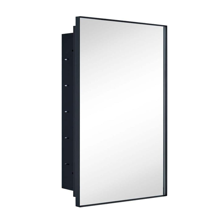 TEHOME Fulleti 16 in. W x 26 in. H Rectangular Metal Framed Medicine Cabinet with Mirror with Adjustable Shelves