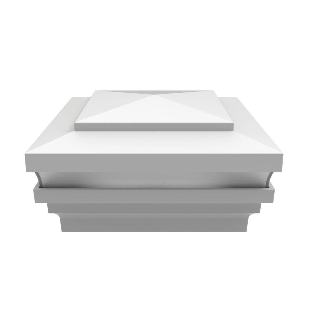 Barrette Outdoor Living 4.25 in. x 4.25 in. White Aluminum Wired LED Post Cap