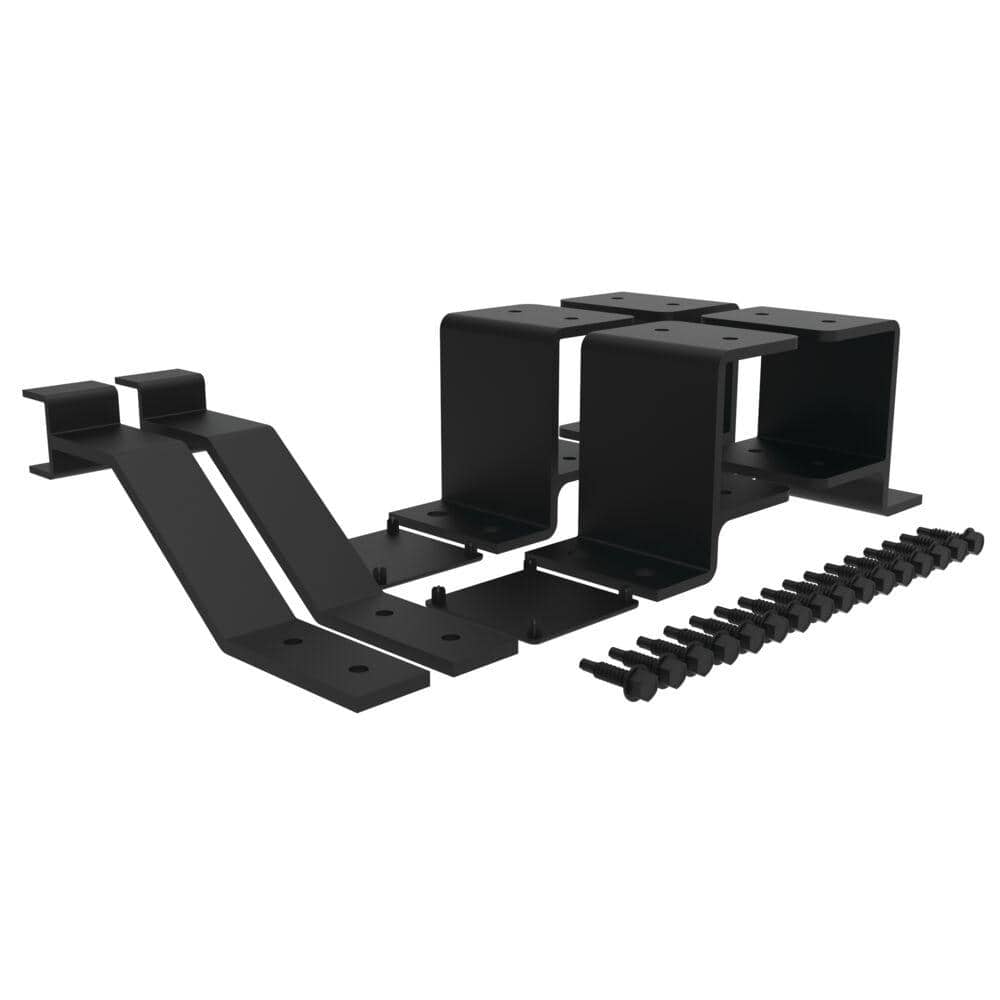 Barrette Outdoor Living VersaRail Matte Black Aluminum Fascia Mount Juliette Bracket Kit
