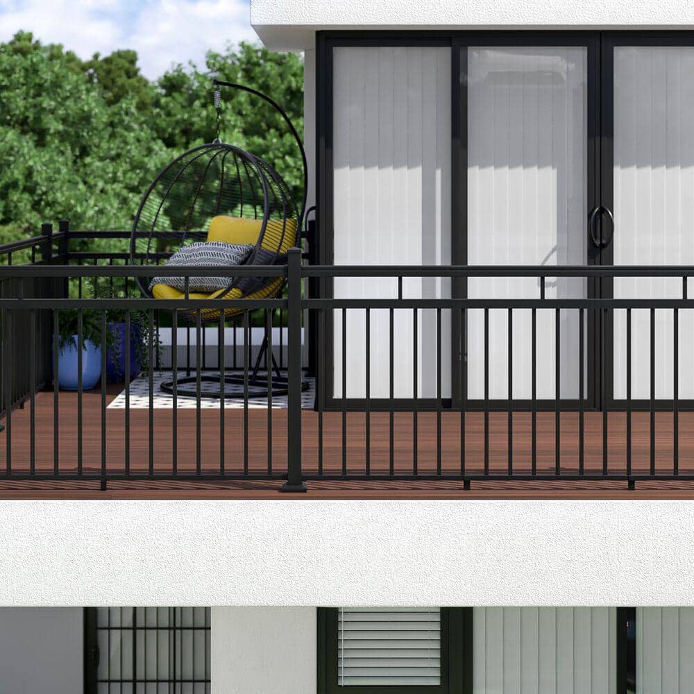 Barrette Outdoor Living VersaRail Aluminum 6 ft. Triple Rail Topper Matte Black