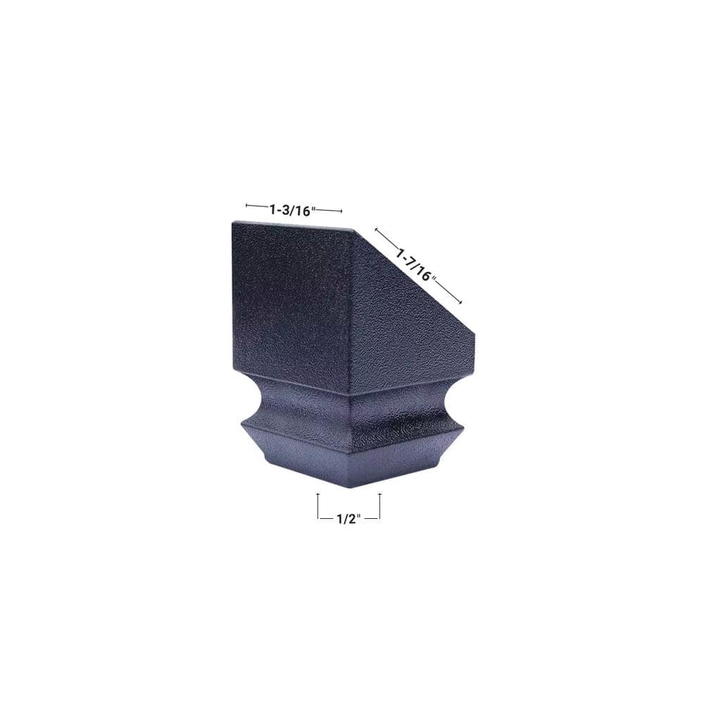 EVERMARK Stair Parts 1/2 in. Matte Black Slip N Grip Angle Shoe for Stair Remodel