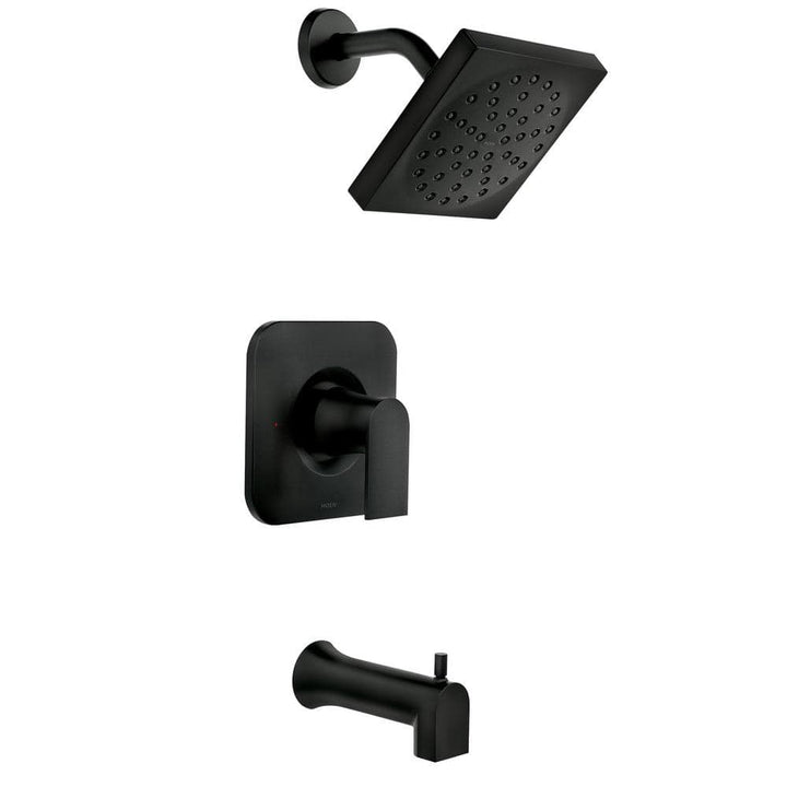 Moen Genta Single-Handle 1-Spray Tub and Shower Faucet in Matte Black, Valve Included (82760BL)