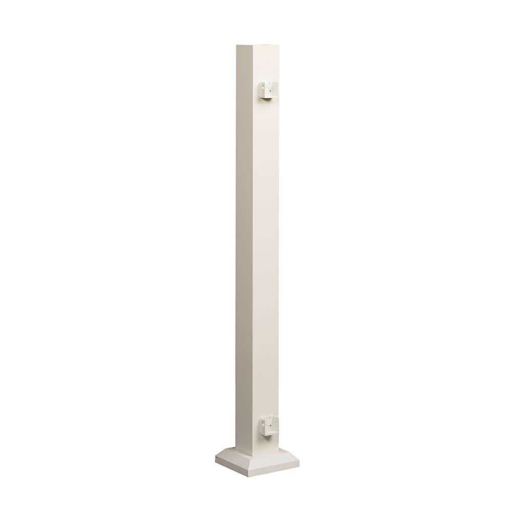 FORTRESS Al13 Home Railing 3-in x 39.5-in Aluminum Matte White Post