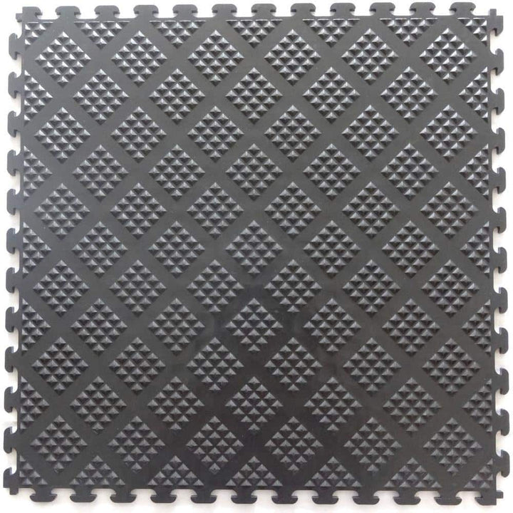 Norsk Multi-Purpose 18.3 in. x 18.3 in. Metallic Pewter PVC Garage Flooring Tile with Raised Diamond Pattern (6-Pieces)
