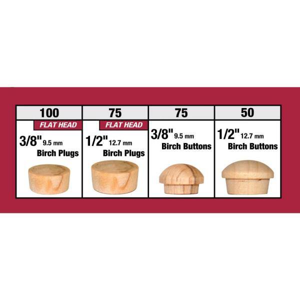 Milescraft Wood Plug Kit - Assorted Birch Plugs and Buttons (300 pieces kit)