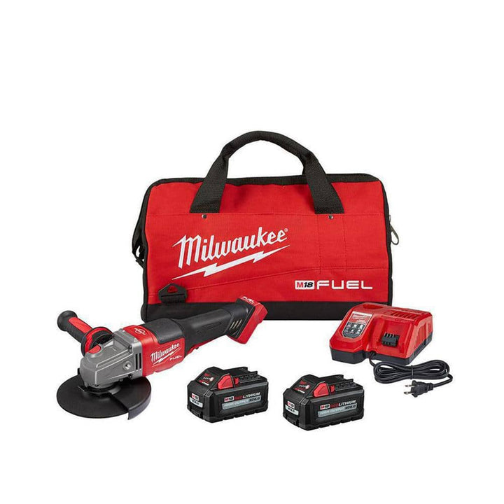 Milwaukee M18 FUEL 18V Lithium-Ion Brushless Cordless 4-1/2 in./6 in. Grinder with Paddle Switch Kit and Two 6.0 Ah Battery