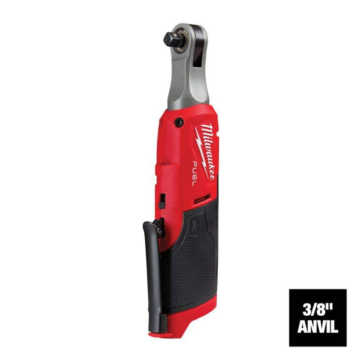 Milwaukee M12 FUEL 12V Cordless High-Speed 3/8 in. Ratchet Kit with Impact Duty 3/8 in. SAE Deep Impact Socket Set (8-Piece)