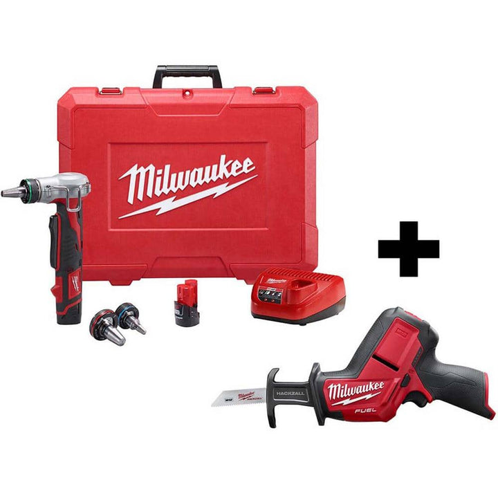 Milwaukee M12 12-Volt Lithium-Ion Cordless ProPEX Expansion Tool Kit with Free M12 FUEL HACKZALL Reciprocating Saw (2432-22-2520-20)