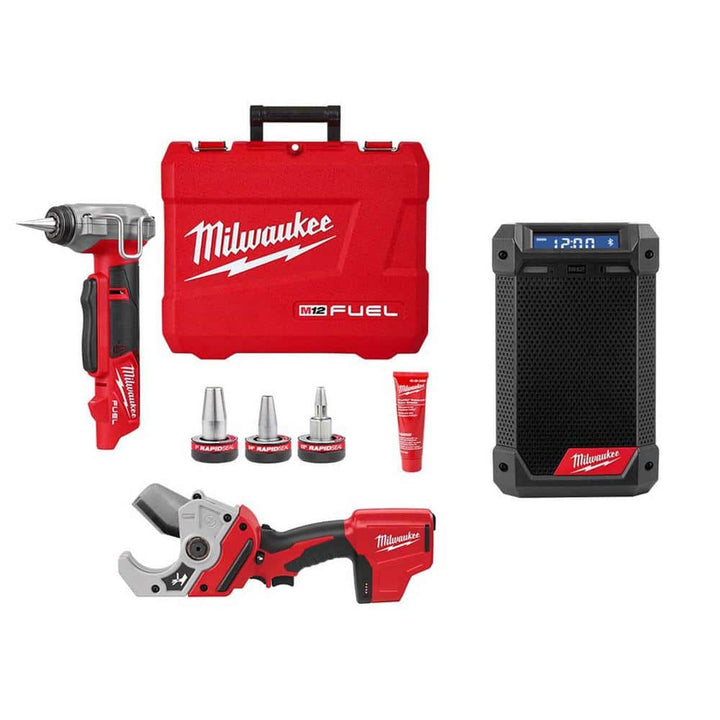 Milwaukee M12 FUEL RAPID SEAL ProPEX Expander Kit with 1/2 in.–1 in. Heads & M12 PVC Pipe Shear