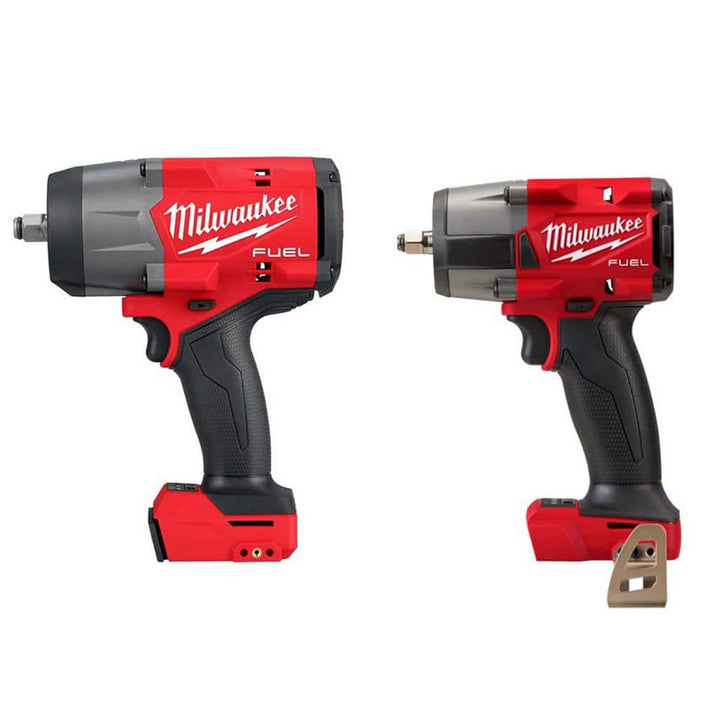 Milwaukee M18 FUEL 18V Lithium‑Ion Brushless Cordless 1/2 in. & 3/8 in. Impact Wrench with Friction Ring Kit (2‑Tool) – 2967-21B/2960-20