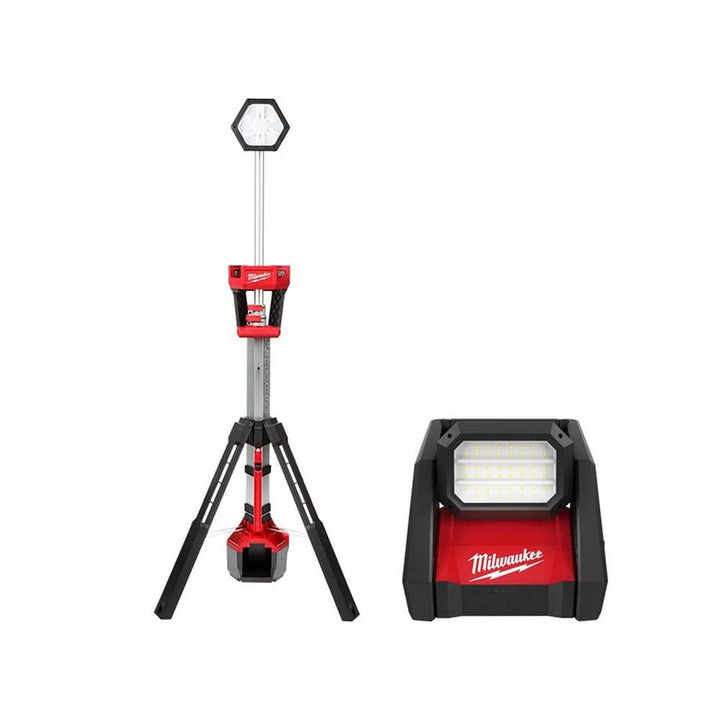 Milwaukee M18 18-Volt Lithium-Ion Cordless Rocket Dual Power Tower Light with M18 LED Flood Light