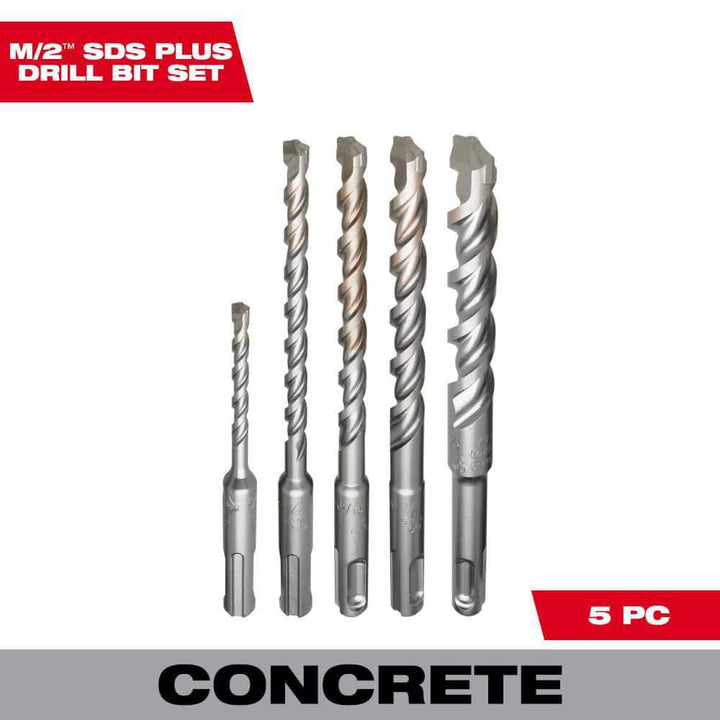 Milwaukee 2-Cutter SDS-PLUS Carbide Hammer Drill Bit Set (5-Piece)