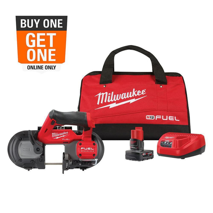Milwaukee M12 FUEL 12V Lithium-Ion Cordless Compact Band Saw XC Kit with 4.0Ah Battery, Charger & Bag (Model 2529-21XC)