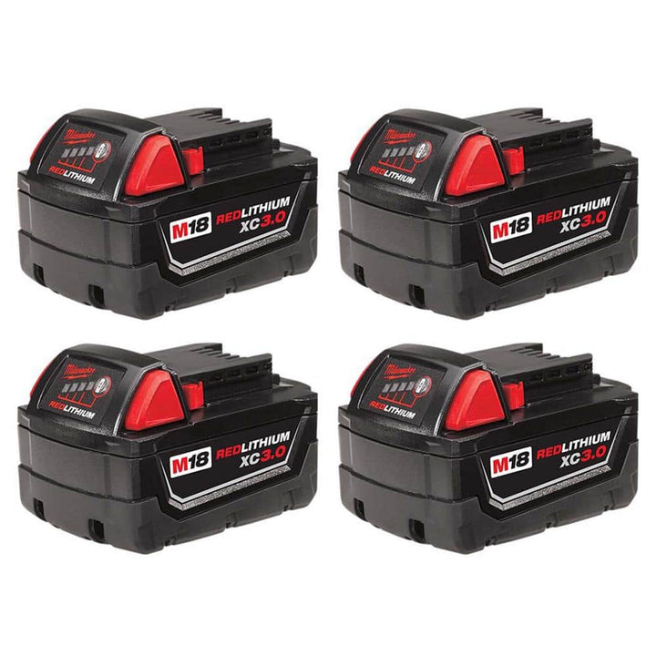 Milwaukee M18 18-Volt REDLITHIUM XC 3.0Ah Battery Pack (4-Pack)