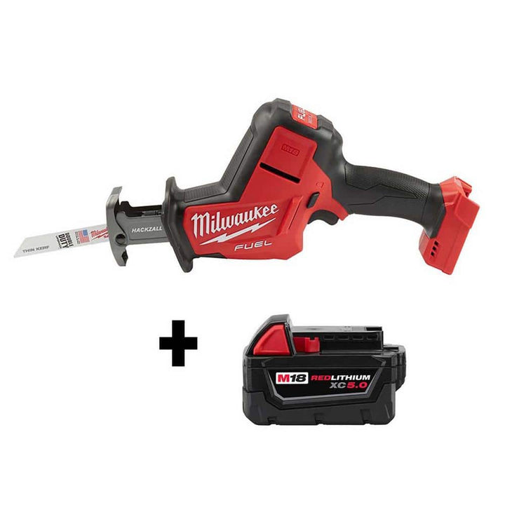 Milwaukee M18 FUEL 18-Volt Brushless Cordless HACKZALL Reciprocating Saw Kit with Carbide Teeth AX SAWZALL Blade, XC5.0 Battery & Charger