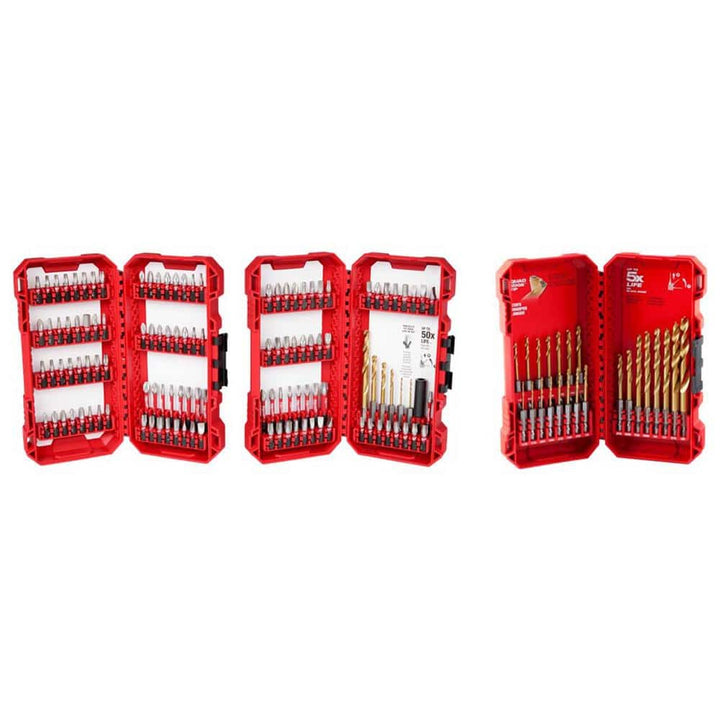 Milwaukee Shockwave Impact Duty Alloy Steel Screwdriver Bit Set with Titanium Drill Bits, 143-Piece (Model 48-32-5155/48-89-4631)