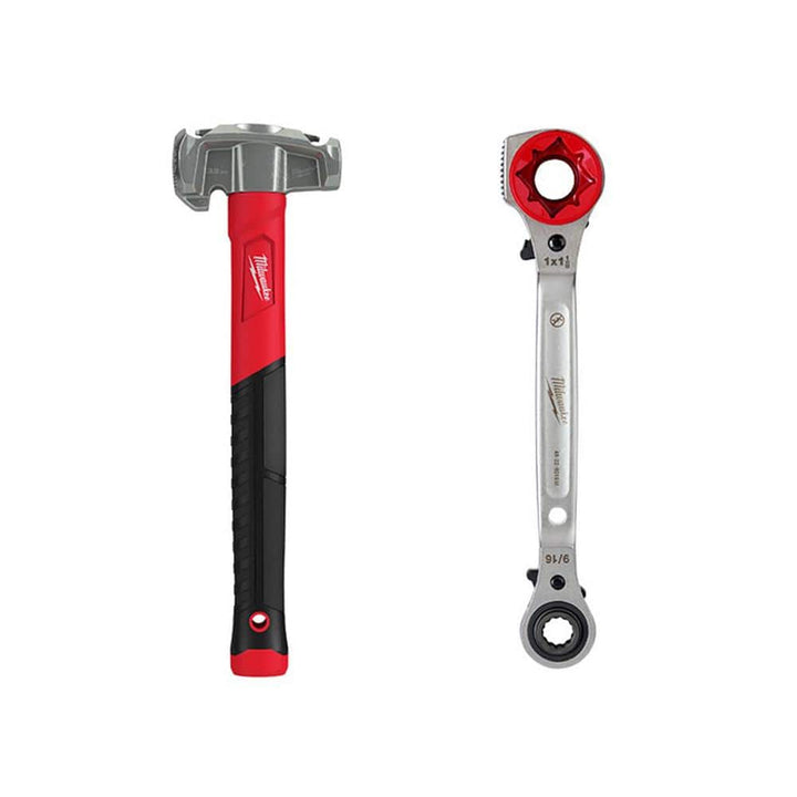 Milwaukee Lineman's 5-in-1 Ratcheting Wrench with Milled Strike Face, 11.25 in Length (48-22-9216M)