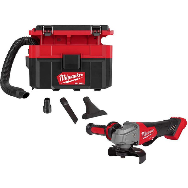 Milwaukee M18 FUEL PACKOUT 18-Volt Cordless 2.5-Gal Wet/Dry Vacuum with M18 FUEL 4-1/2 in. Grinder (0970-20/2880-20)