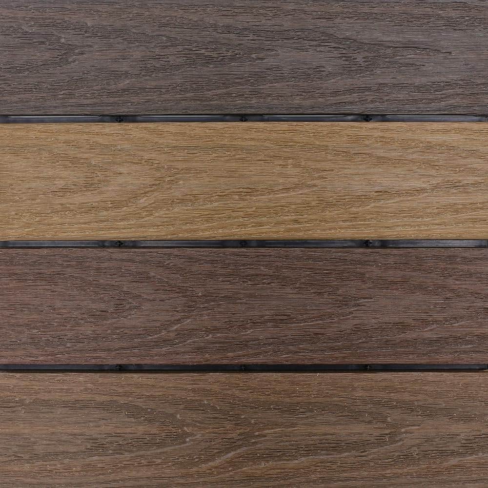 NewTechWood UltraShield Naturale 1 ft. x 1 ft. Quick Deck Outdoor Composite Deck Tile in Mixed Brown (10 sq. ft. per Box)