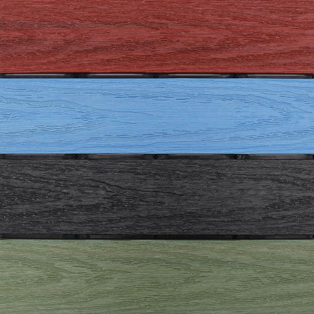 NewTechWood UltraShield Natural 1 ft. x 1 ft. Composite Quick Deck Outdoor Deck Tile in Mixed Rainbow (10 sq. ft. per Box)