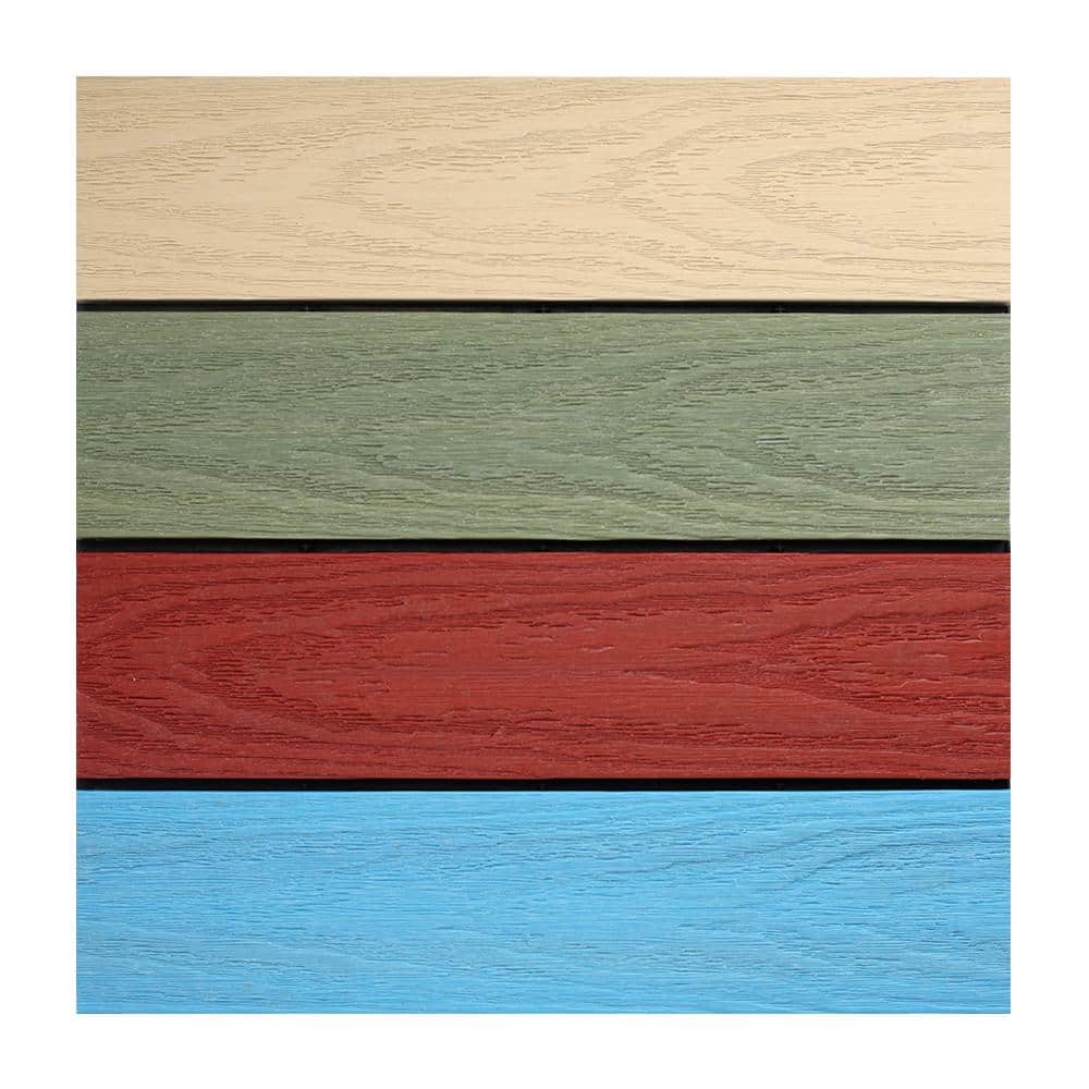 NewTechWood UltraShield Naturale 1 ft. x 1 ft. Composite Quick Deck Outdoor Deck Tile Sample in Multicolor