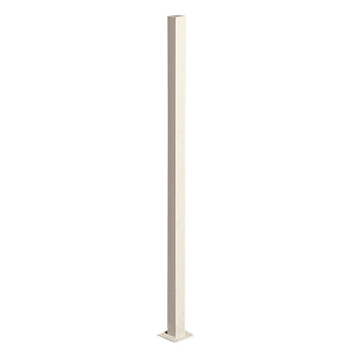 First Alert 2 in. x 2 in. x 36 in. Navajo White Steel Fence Post with Flange