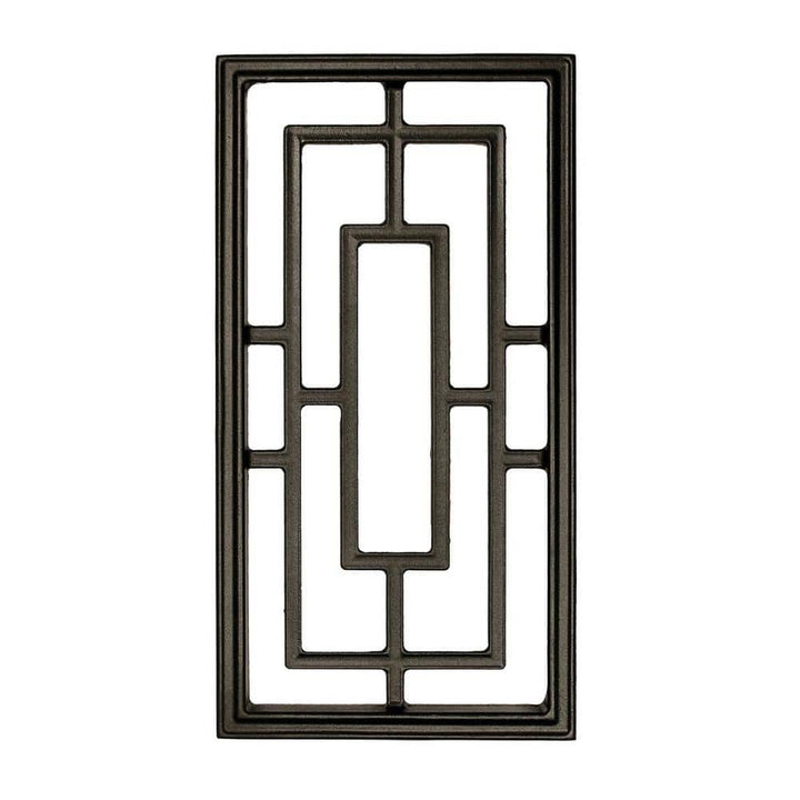NUVO IRON 17-1/4 in. x 8-5/8 in. Black Cast Aluminum Rectangular Insert for Wooden Gate or Fence