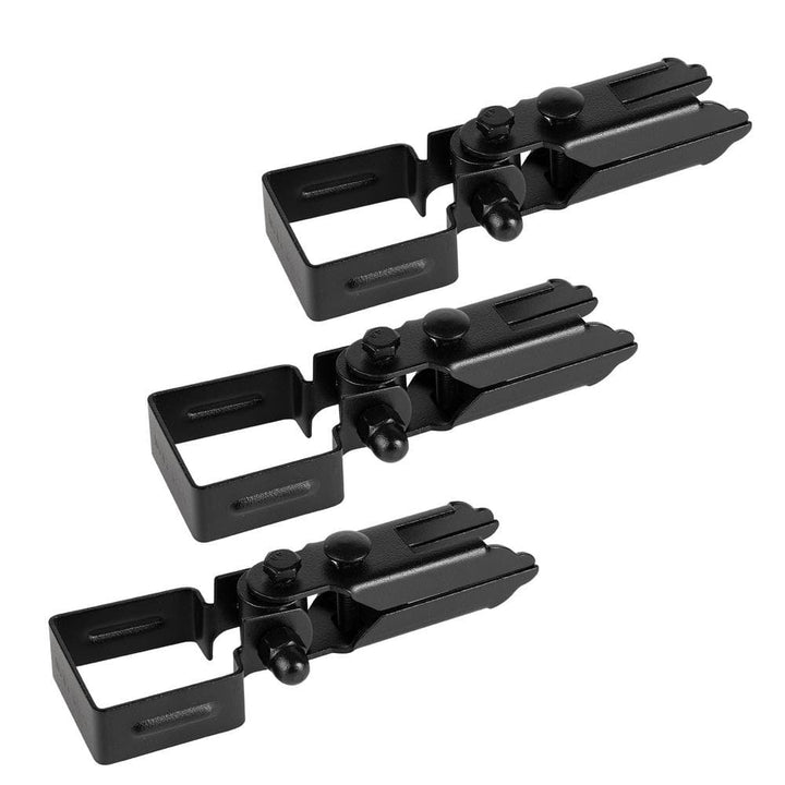 NUVO IRON Legacy Collection Powder Coated Black Galvanized Steel Universal Swivel Brackets for Fence Panels