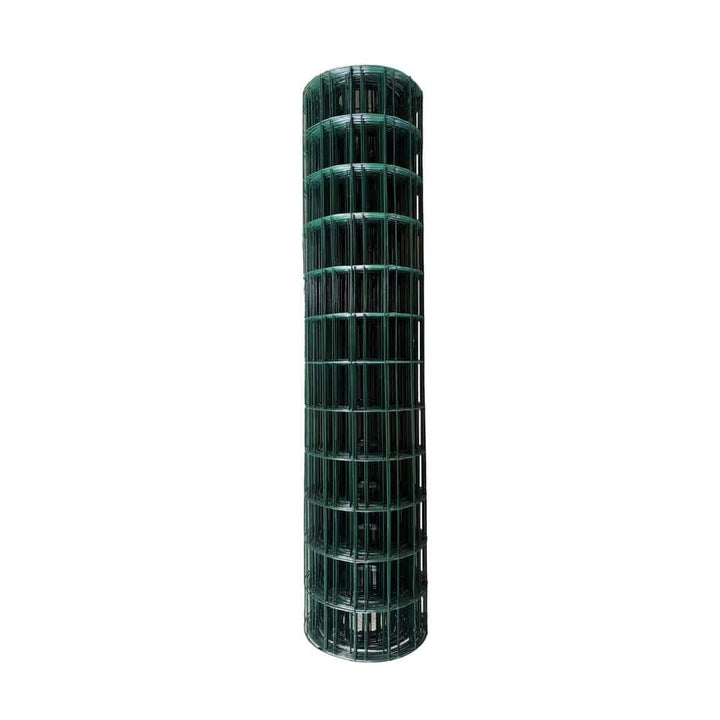 NUVO IRON Welded Wire Fence Mesh 3 ft. x 50 ft., Rectangular Mesh, Green Vinyl PVC Coated