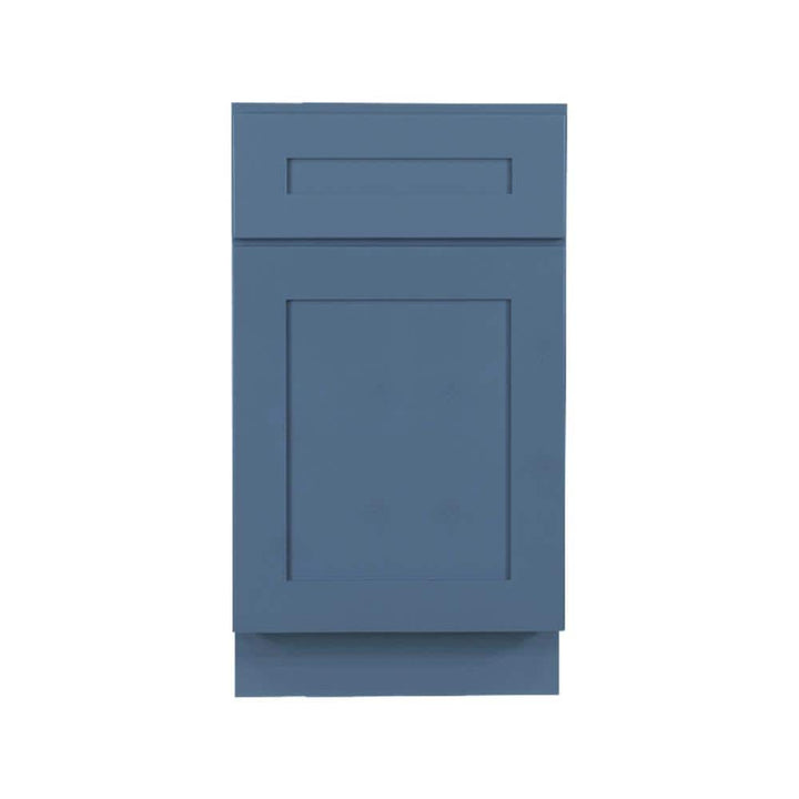 LIFEART CABINETRY Lancaster Blue Plywood Shaker Stock Assembled Base Kitchen Cabinet 21 in. W x 34.5 in. D H x 24 in. D